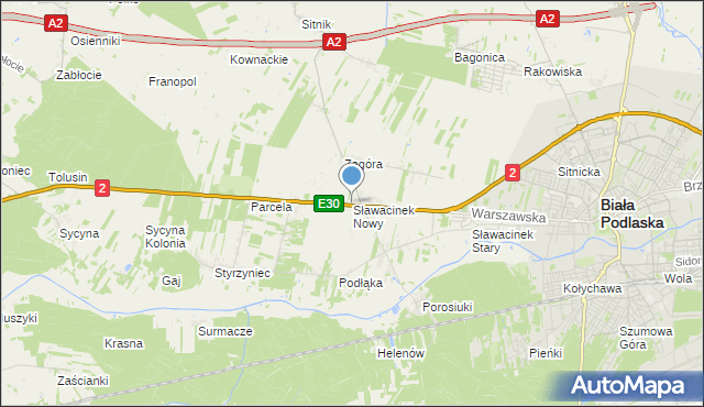 mapa Sławacinek Nowy, Sławacinek Nowy na mapie Targeo